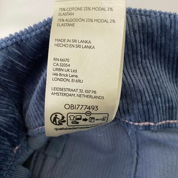 Maeve The Colette Cropped Wide Leg Corduroy Pants Size 28 Blue - Picture 11 of 13